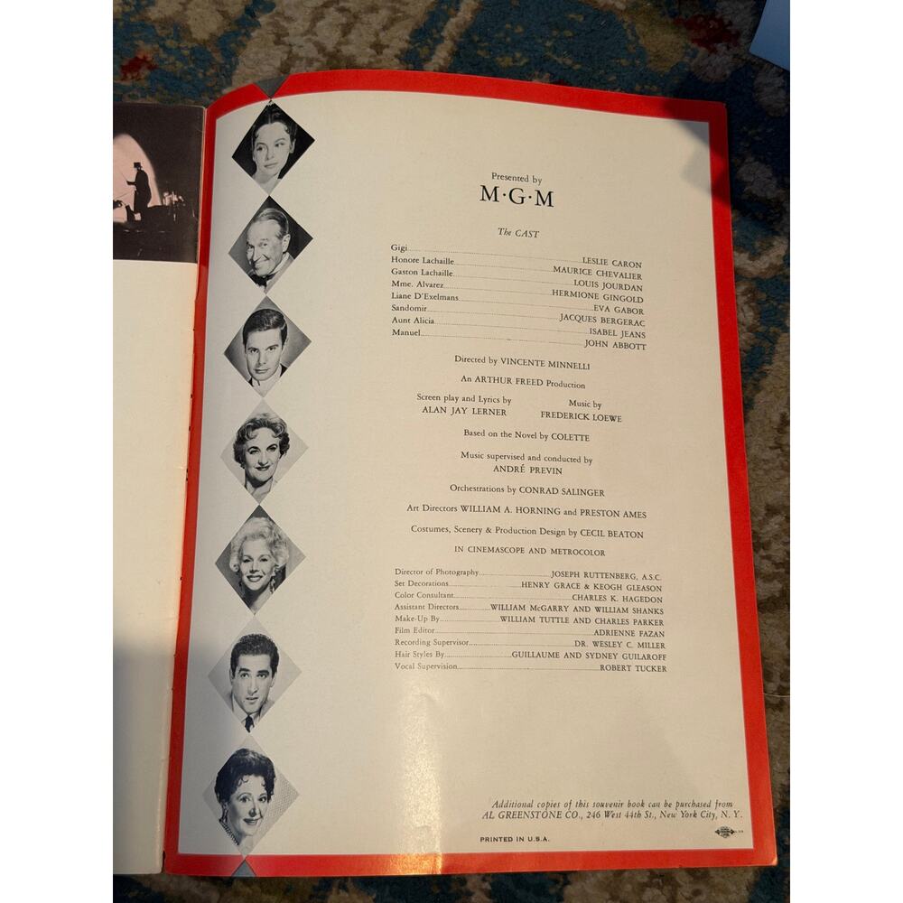 Vintage MGM Program GIGI 1958 Leslie Caron Maurice Chevalier Cecil Beaton Art - Picture 2 of 5